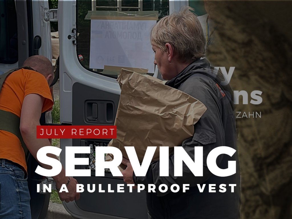 Serving in a bulletproof vest